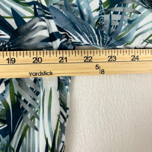 KAHUNA BAY by Visitor Tropical Palm Tree Leaves Short Sleeve Button Down Shirt L - Picture 8 of 10